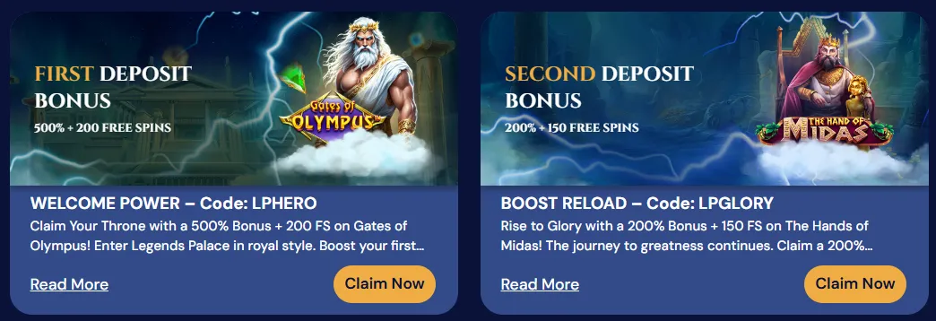legendspalace casino welcome